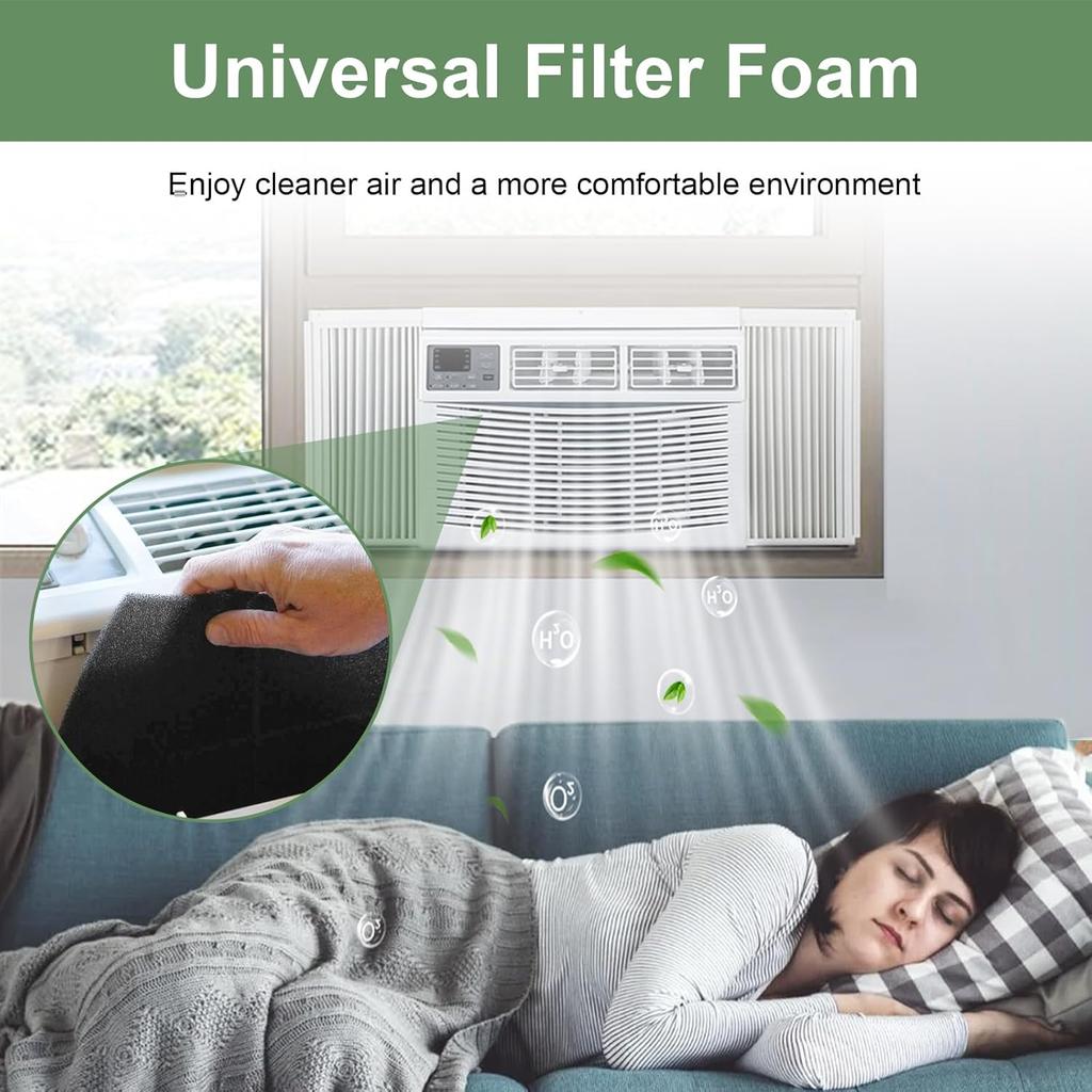 Air Filter Foam Sheet Material Replacement for UNI 12" x 24" x 3/8" 40PPI Coarse Foam Pad Pre Filter Media Washable, Cut to Fit Air Conditioner,