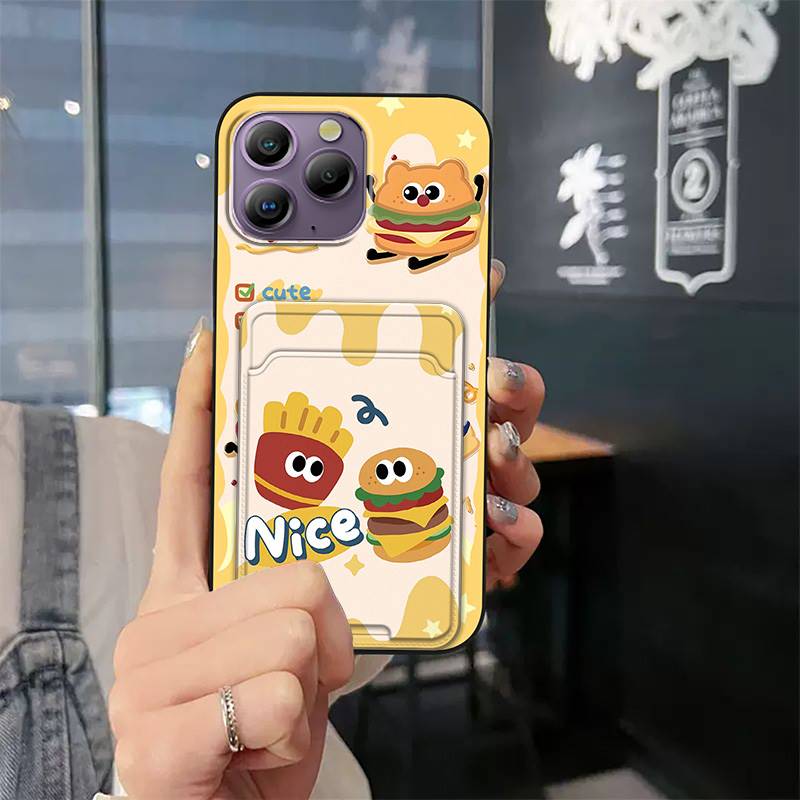 Cute Card sleeve Phone Case For Blackview A96 Full wrap Cartoon TPU Durable Back Cover Anti-knock Graffiti Anti-dust