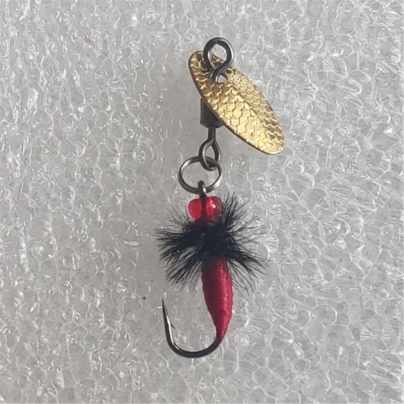 5Pcs Fly Fishing Swimbait Rotating Sequins Lures Insect Flies Fly Fishing Lures with Fish Hook Fishing Accessories