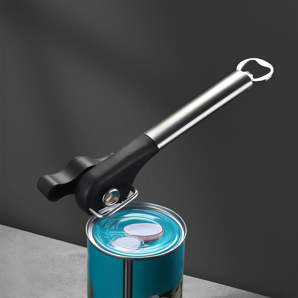 2Pcs Manual Can Opener Smooth Edge Safe Cut Can Opener Stainless Steel Side Cut Multipurpose Bottle Opener Home Kitchen Tool