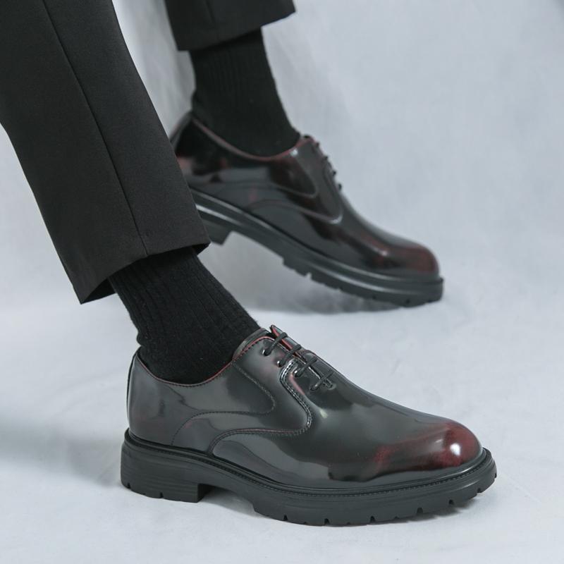 Fashion Comfort Thick Soled Leather Shoes Men Business Formal Flats Brand New Men Casual Shoes Classic Handmade Man Oxford Wedding Shoes