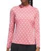 Adidas Golf HEAT.RDY Women's Jacquard Mock Neck Long Sleeve Shirt In Semi-Pink Sparkle