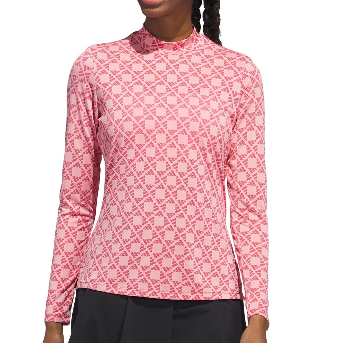 

Adidas Golf HEAT.RDY Women s Jacquard Mock Neck Long Sleeve Shirt in Semi-Pink Sparkle