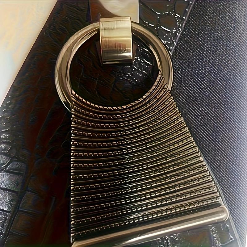 Women's European & American Alligator Grain Irregular Gold Elastic Belt Waistband