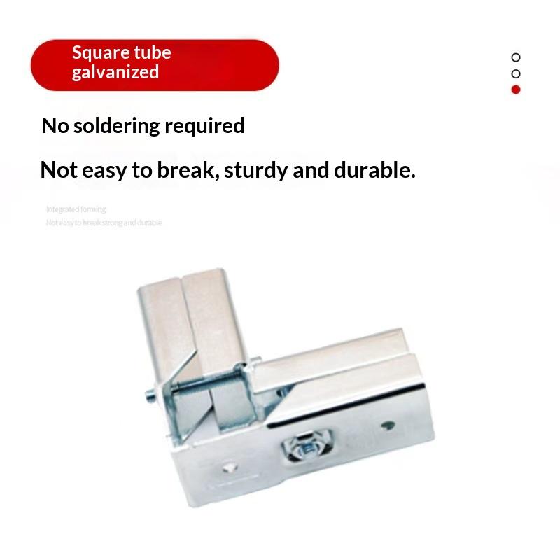 1Pcs Elbow Pipe Fixed Buckle 20X20/25X25Mm Square Pipe Fitting Joint Pipe Connector Buckle Non Welding And Non Punching Bracket