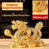 Auspicious Resin Golden Dragon Ornament For Living Room Office Wine Cabinet Craft Feng Shui Decoration