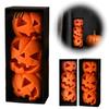 Halloween Ghost Pumpkin Bookends 3D Printed Stacked Jack?O?Lantern Bookend Statue, Face Book Holder Functional Stoppers for Shelves Decor, Desktop