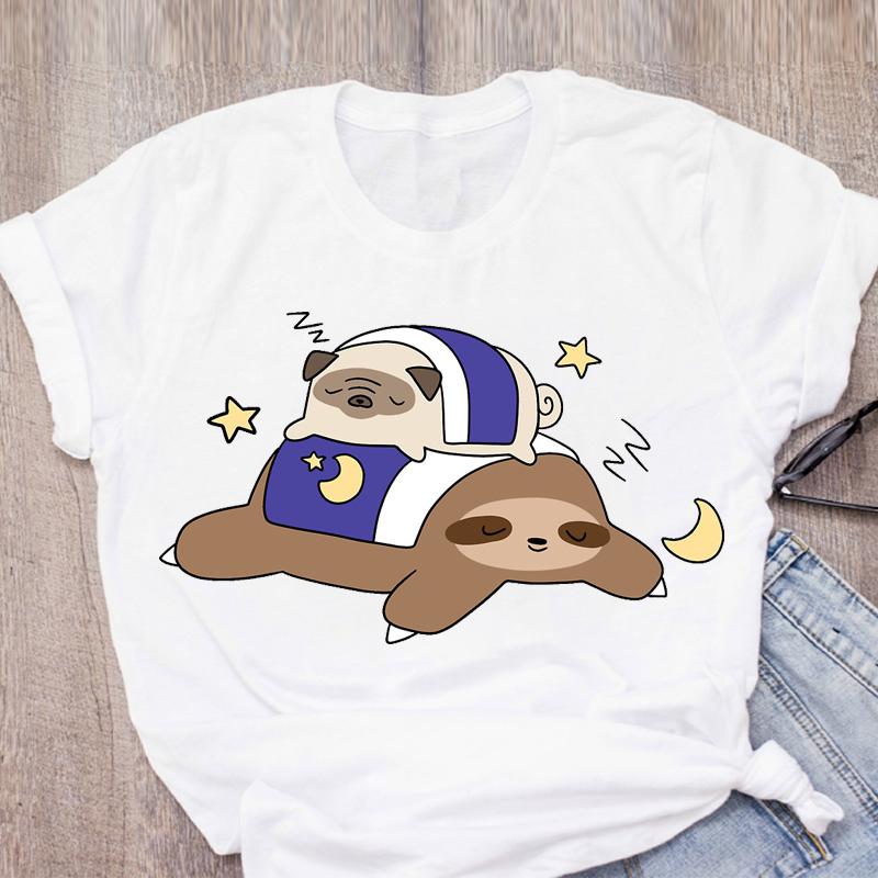 Cat Coffee Paw Strawberry Women's T-Shirts Cute Cartoon Top Female T Shirt Summer Funny Clothes O-Neck Ladies Tee Tops Shirts