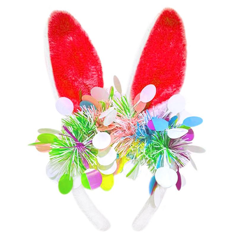 Children Headwear Comfortable Rabbit Ear Headband Animal Headband Stylish Easter Party Photo Prop For Easter Egg Hunt Party