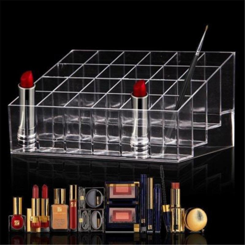 40 Lattice Transparent Makeup Display Rack Lipstick Stand Rack Cosmetic Organizer Holder Cosmetic Jewelry Box Holder