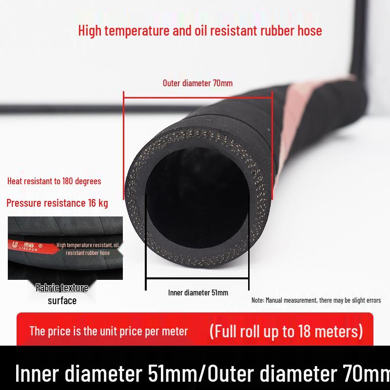 

Чорний гумовий шланг, стійкий до високих температур: Шланг для масла, повітря, пари, бензину, дизельного палива, води з хомутом