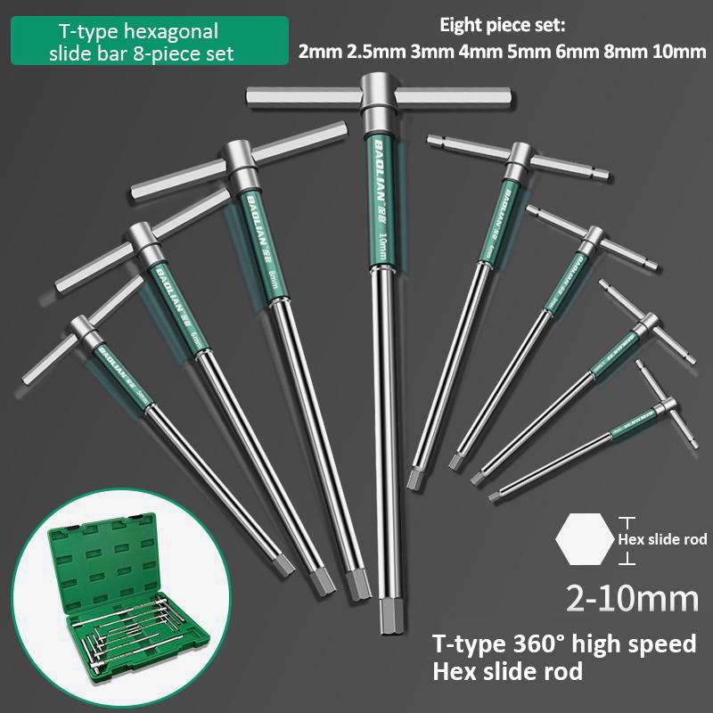 T Type Allen Hex Wrench T/L 2/2.5/3/3.5/4/4.5/5/6/8/10mm Torx Screwdriver Spanner T-shaped Hand Tool Extended Allen Hex Wrench