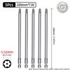 200mm Torx šroubovací bity Magnetické Dutá Hlava Květ Švestky Ocel S2 Bezpečnostní bit T6-T40 1/4'' Šestihranná Stopka Ruční Elektrické Nářadí