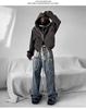2024 Men's Korean-Style Hooded Cardigan with Shoulder Pads