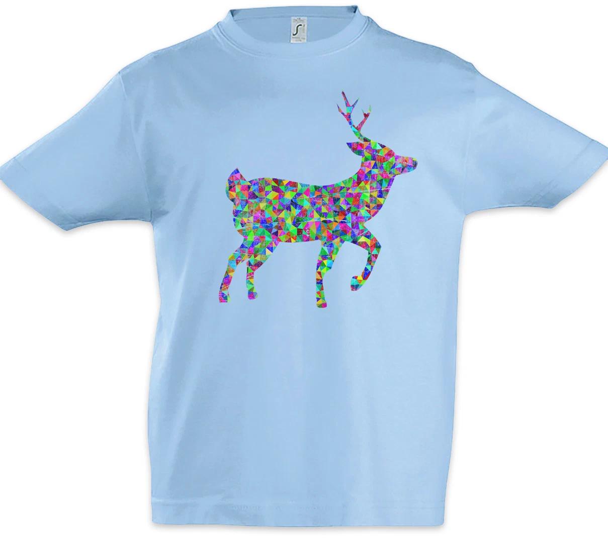 Colored Deer Boys kids boys T-Shirt Toon Cartoon Look Rave Techno Dance Party Rainbow 160