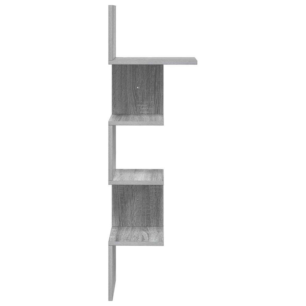 Wall Shelf Wall Mount Gray 32 x 21 x 107 cm Particleboard