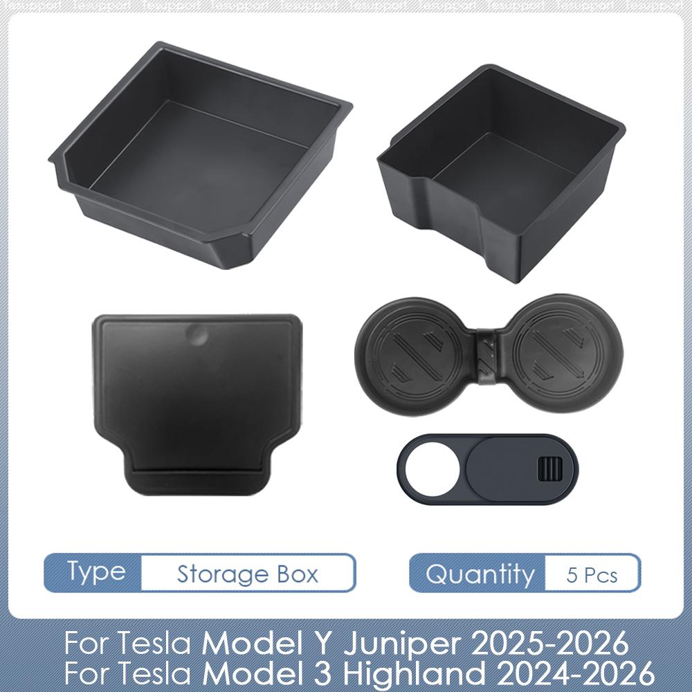 Storage Box For Tesla Model Y Juniper Model 3 Highland Accessories Center Console Organizer Armrest Box For Model 3/Y 2026