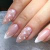 24Pz Unghie Finte French Leopardate Dorate a Mandorla Press-On Lunghezza Media Ovali Punte Unghie Finte Manicure Indossabile
