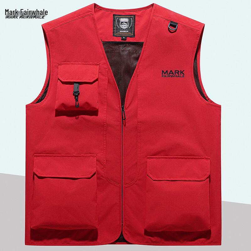 MARK FAIRWHALE Men s Multi-Pocket Summer Fishing Vest L красный