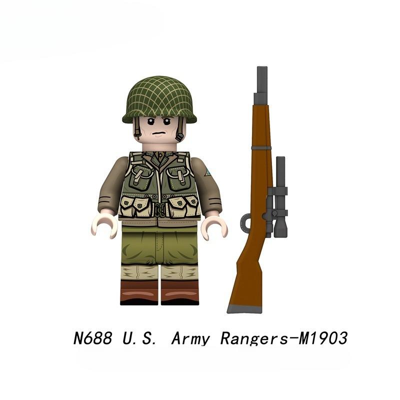 

N683-688 Військова Війна MOC Армійські Рейнджери Броня Шолом Аксесуари Цеглинки Моделі Ляльки Фігурки Іграшки для Дітей Подарунки