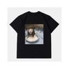 Plus Size Milk Face Cat Meme Print T-Shirt Weird Humor Funny Graphic Tee Men's Women's Y2K Casual Short Sleeve Summer Clothing