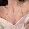 Fashion Square Zircon Chest Chain for Women Personalized Sexy Multi Layer Chain Tassel Body Chain Beach Bikini Jewelry Gift