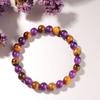 Festive Gifts Amethyst And Tiger Eye Beaded Bracelet Elegant Fashion Jewelry For Men And Women Daily Wear Simple Versatile Accessory
