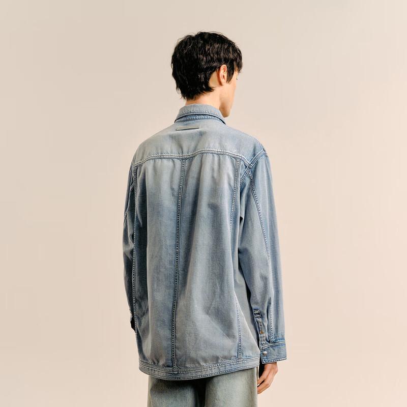 Croquis Men's 2024 Autumn Loose Fit Shirt Collar Long Sleeve Jacket