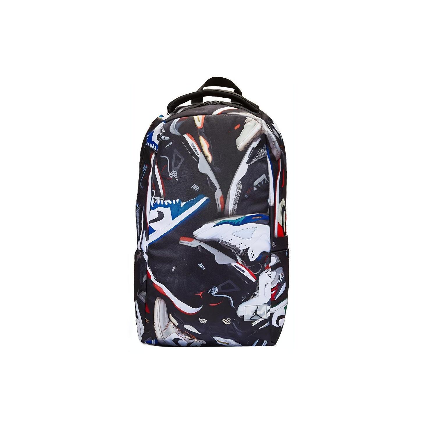 

Jordan All Over Print Classic Basketball Backpack Unisex Backpack Black Red Cement 9A0484-K5T AJ4 Black Red/AJ3 Black Cement