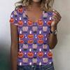 Women's V-Neck Halloween Print Blouse Lightweight Spring Summer Top