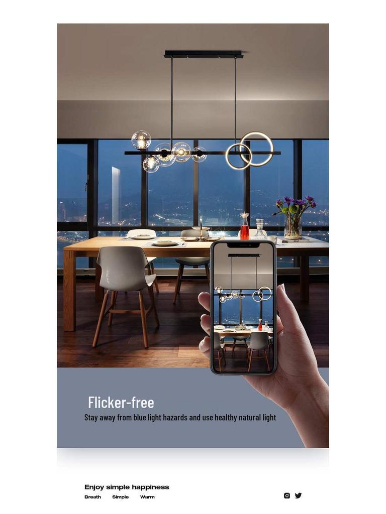 Nordic Modern Minimalist Chandelier - Creative Dining Room Light with Magic Bean Glass Bubbles.