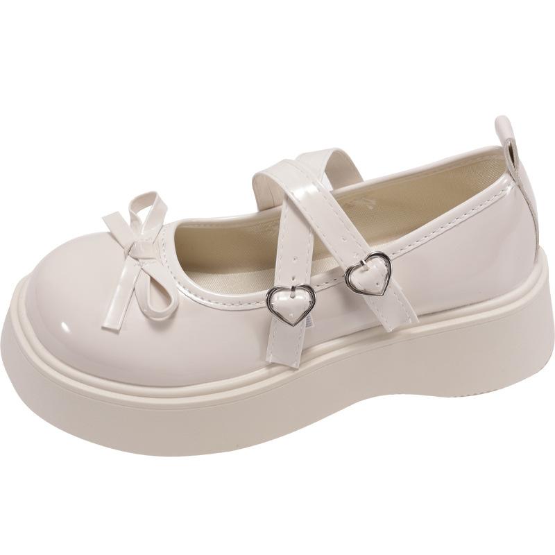 Black French round head shallow mouth platform single shoes women's summer 2025 new model with skirt soft sole to increase height Mary Jane shoes