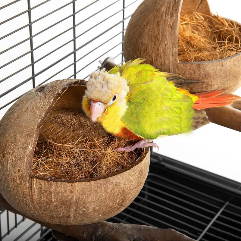 Bird Coconut House Natural Coconut Shell Bird Nest Bird Hideaway And Parakeet Nest Comfortable Parakeet Nesting Box For Love