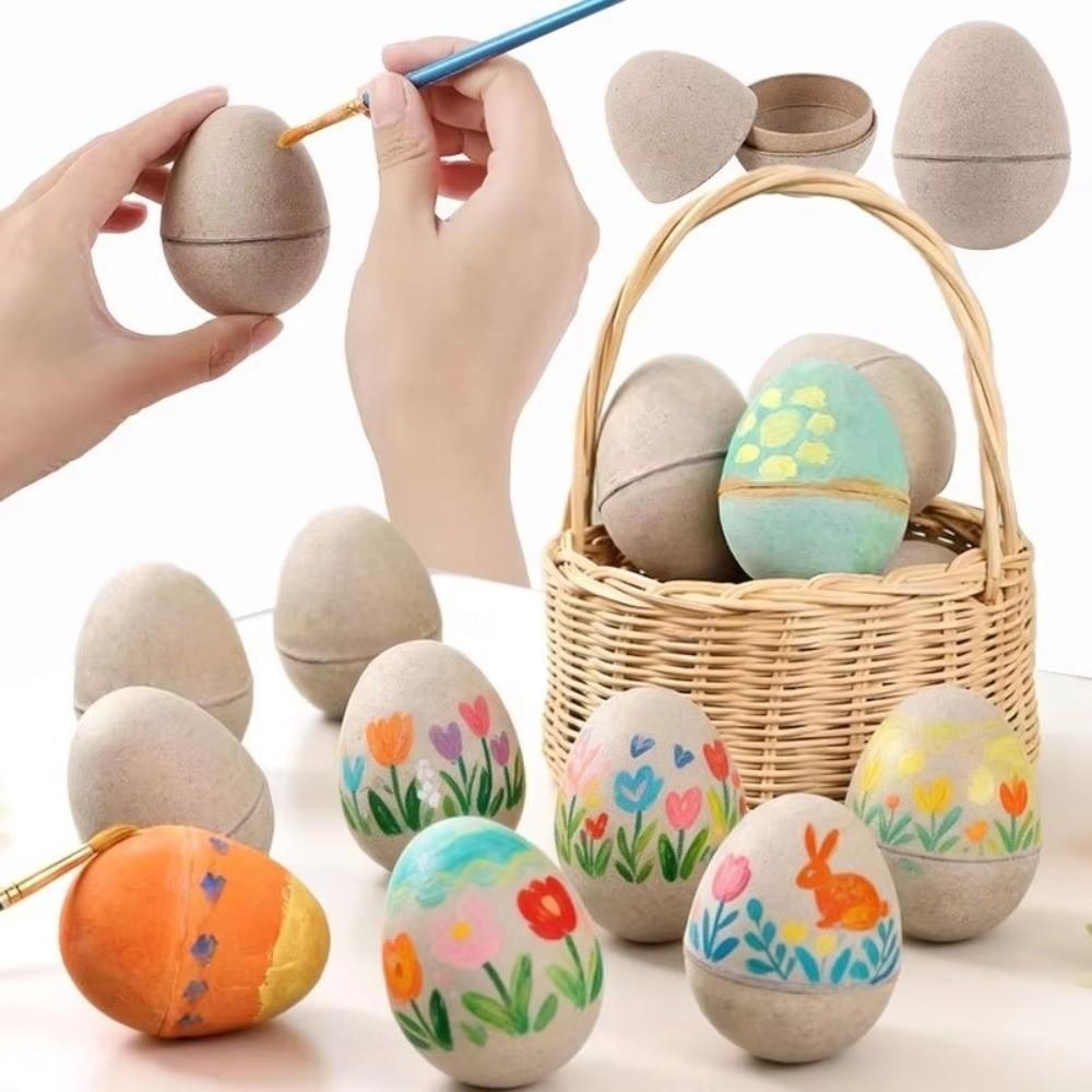 Unpainted Craft Painted Easter Eggs Adorable Paper Pulp Egg  Family Bonding Activity