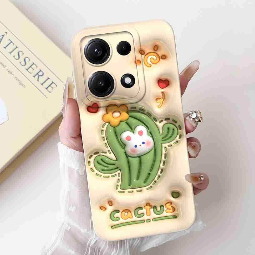 Simple Silicone Case For Redmi Note14S 4G Cute Panda Rabbit Shockproof Back Cover Note14 For Xiaomi Redmi Note 14 14S Cases