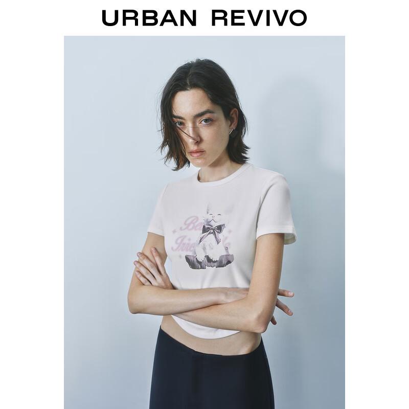 UR 2025 Women's Fun Pet Letter Print Short Sleeve T-shirt