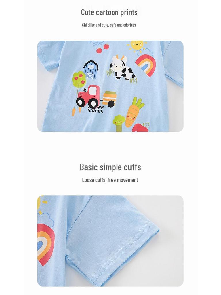 Neues Frühlings-/Sommer-Jungen-Cartoon-Tier-T-Shirt - Kurzarm