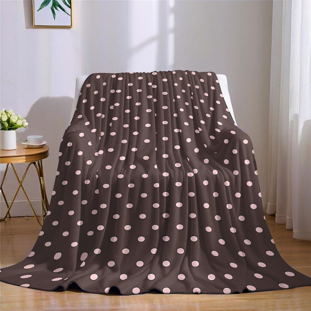 Mauve-Punkt-Drift Flanelldecke Warm Weich Halloween Weihnachten Sofa Warm Gemütlich Dekoratives Dekor Geschenk für Jede Jahreszeit