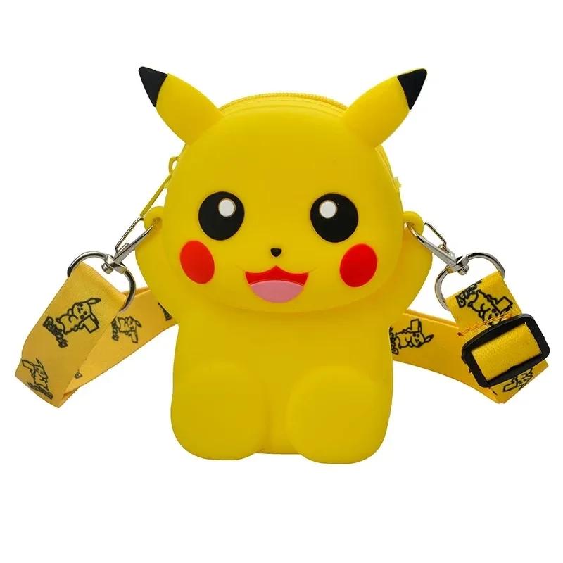 Anime Pikachu Lovely Fashion Bag Princess Small Storage Silicone Purse Messenger Cartoon Figures Model Toys Kids Gift