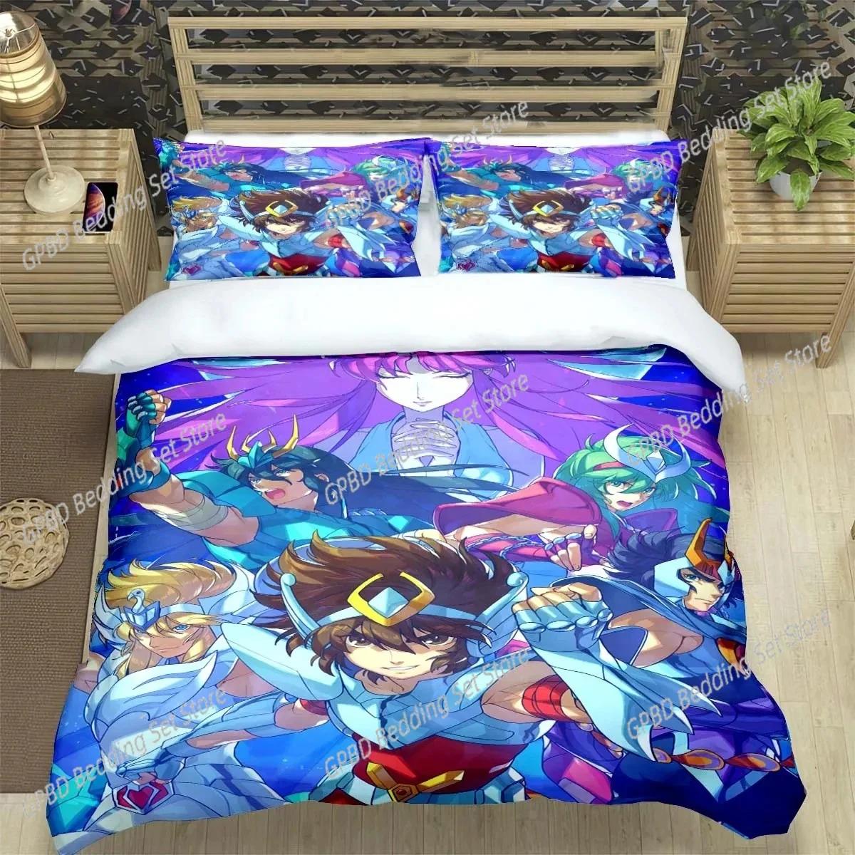

Comforter Saint Seiya 3D Bedding Set Black Comforter King Queen Size Polyester Comforter (quilt)-EU Single(135*200cm)3pcs
