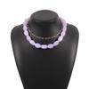 Collana estiva in resina con perline Dopamina Senso del design Colore di nicchia Choker impilato a mano