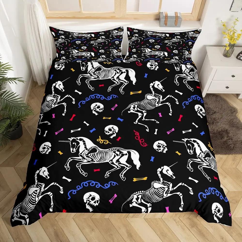 Death Moth Duvet Cover Set Skull Bedding Set Snake Mandala Moon Phase Comforter Cover Trippy Skeleton Quilt Cover Set Queen Size