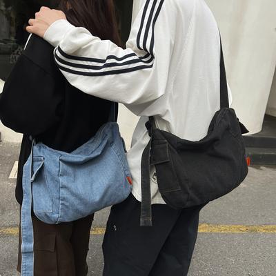 Single Shoulder Bag Men Women Denim Canvas Bag Messenger Bag