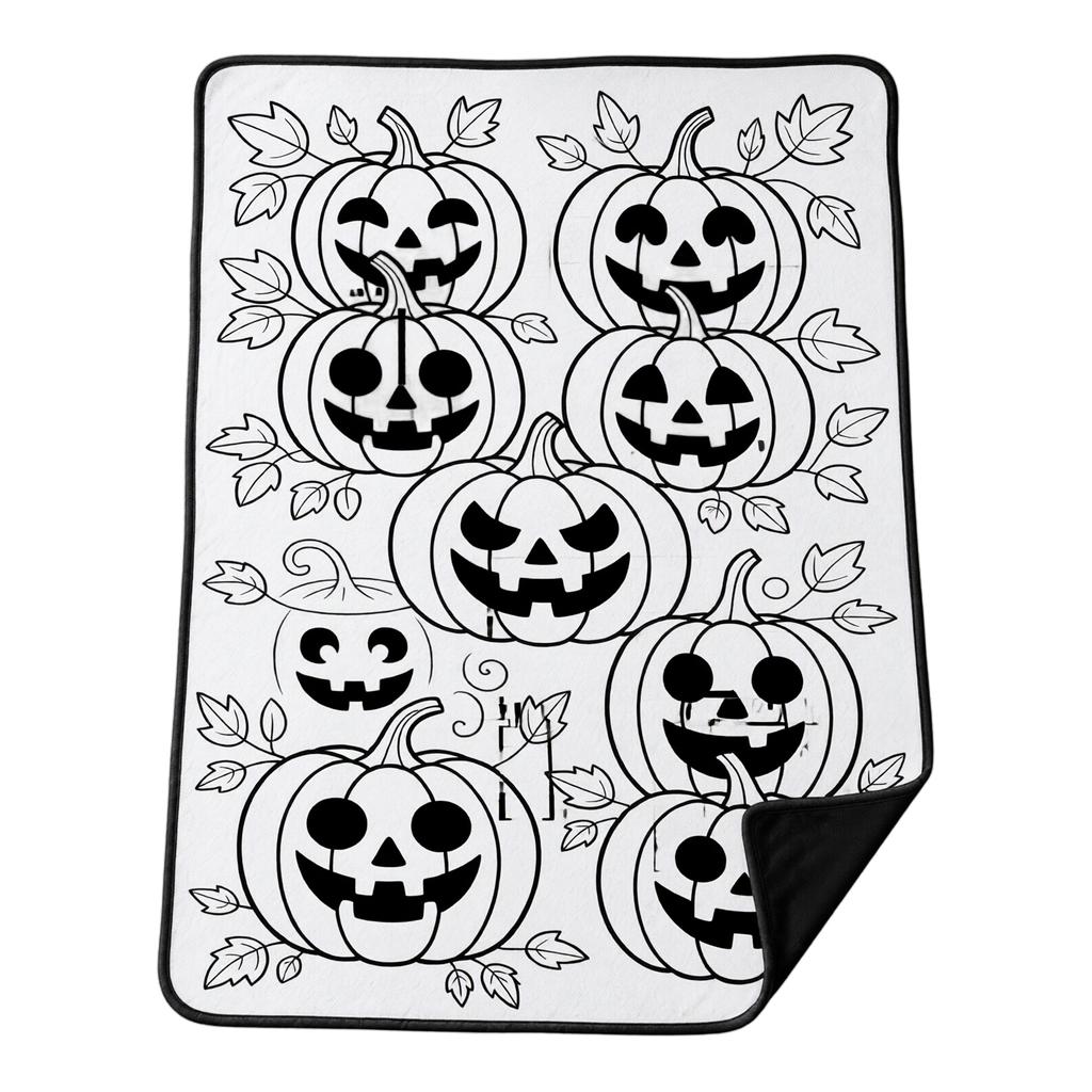 Kids Halloween Drawing with Brushes, 70 Cm, Parent-Child Coloring Blanket for Children