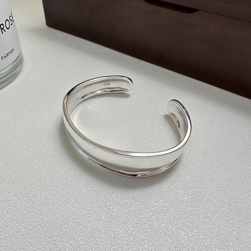 

Браслет-манжета в корейском стиле из стерлингового серебра S925 высокой полировки S925 Silver