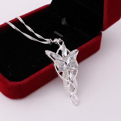 Collana con pendente in argento Stella del Vespro del Signore degli Anelli, Principessa Elfa Aragorn Arwen