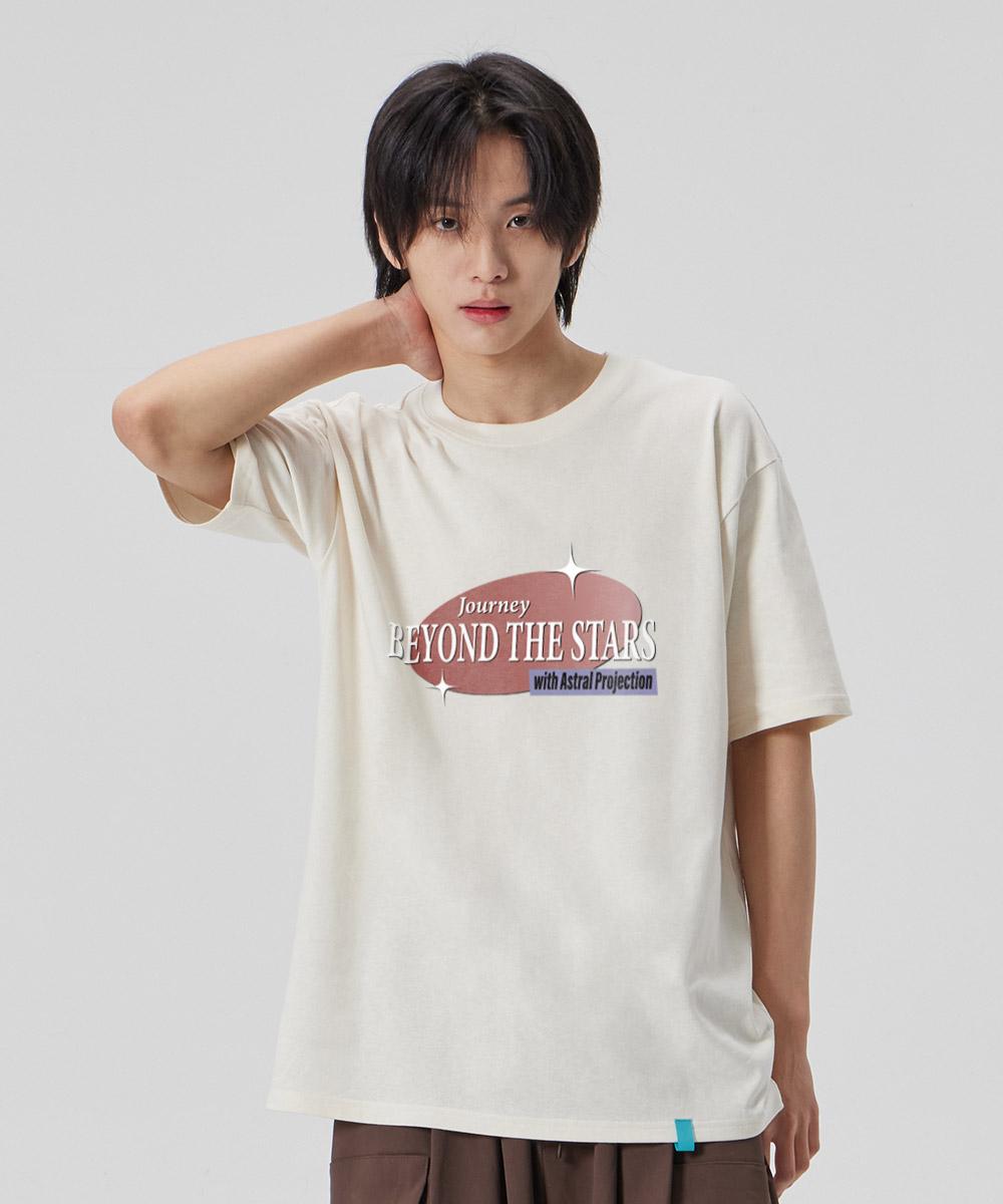 Astral Projection [Beyond The Stars] Cotton Loose Fit Short Sleeve T-Shirt_Buttermilk Xl
