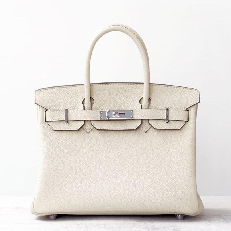 Medieval Retro Bag Leather Togo Lychee Pattern 25cm/30cm European and American Style Hand Bag