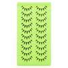 Clear Band Anime Manga Lashes Japanese Stage Fake Eyelashes 10 Pairs Spiky Lashes  for Women