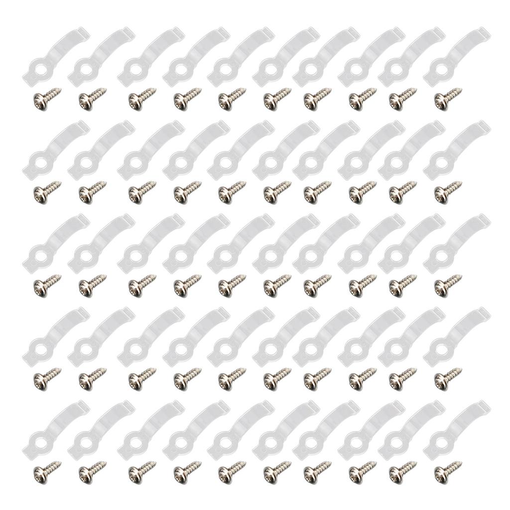 50Pcs Mounting Clips Holder Rugged Easily Use Portable Light Clips Holder with Screws for LED Light Family Parties